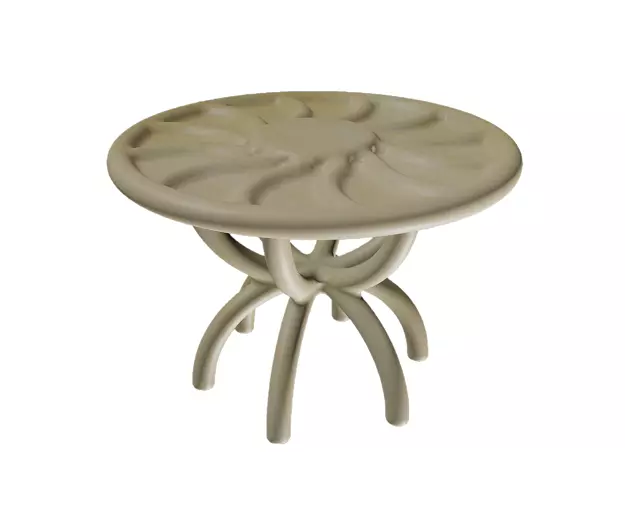 Classic Wooden Table Low-poly 3D model_0