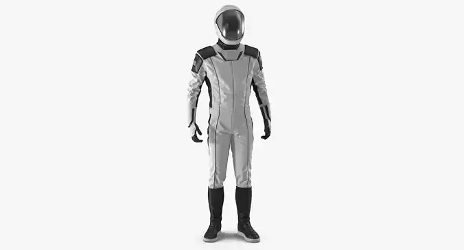 Futuristic Space Suit Standing Pose