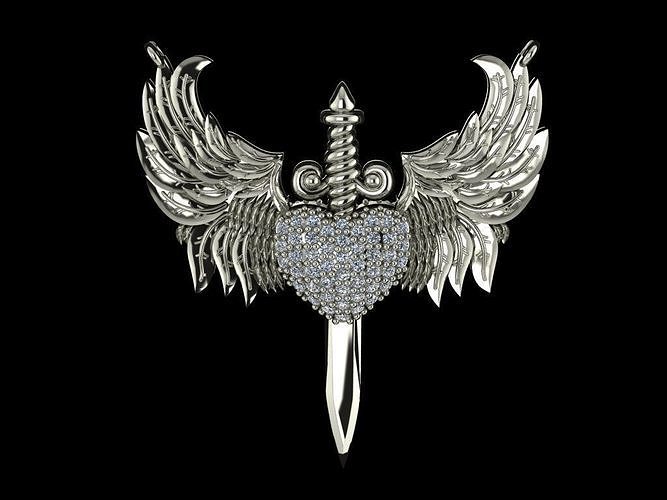 EX-81 sword with wings and diamonds 3D print model