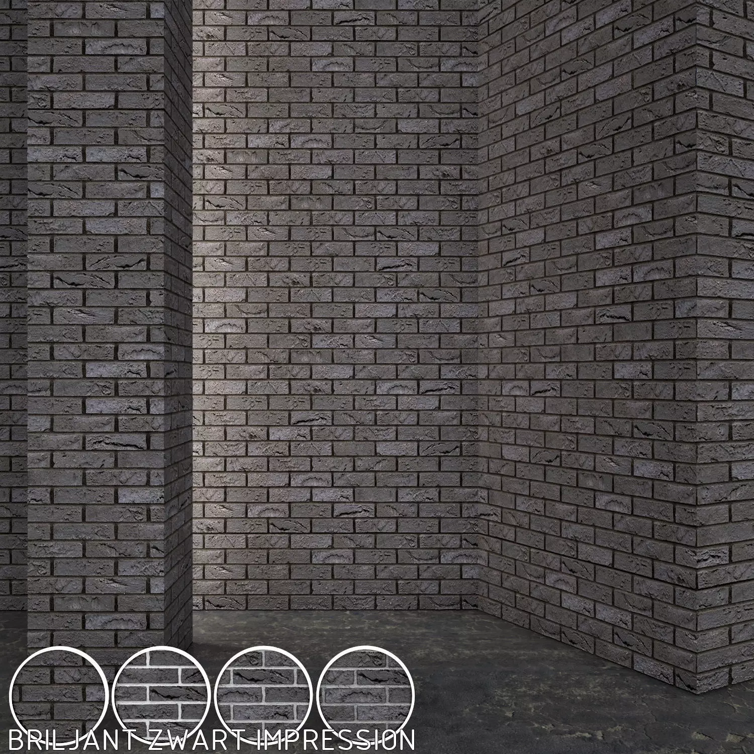 Vandersanden Brick Briljant Zwart Impression Texture_0