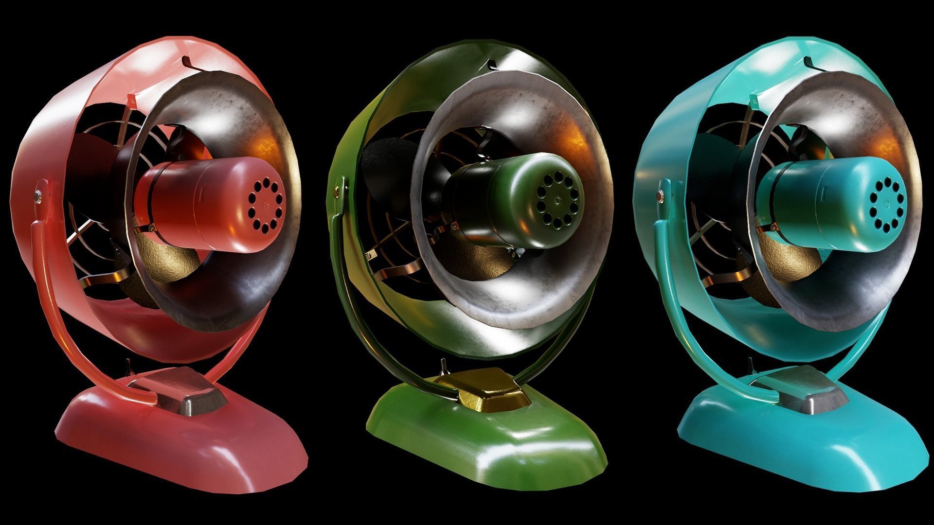 1950s Fan Low-poly 3D model_5