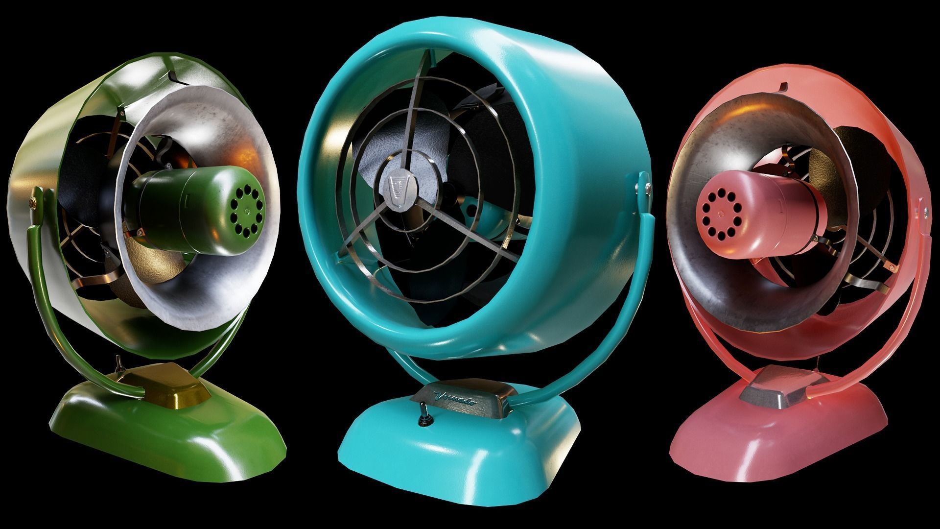 1950s Fan Low-poly 3D model_6