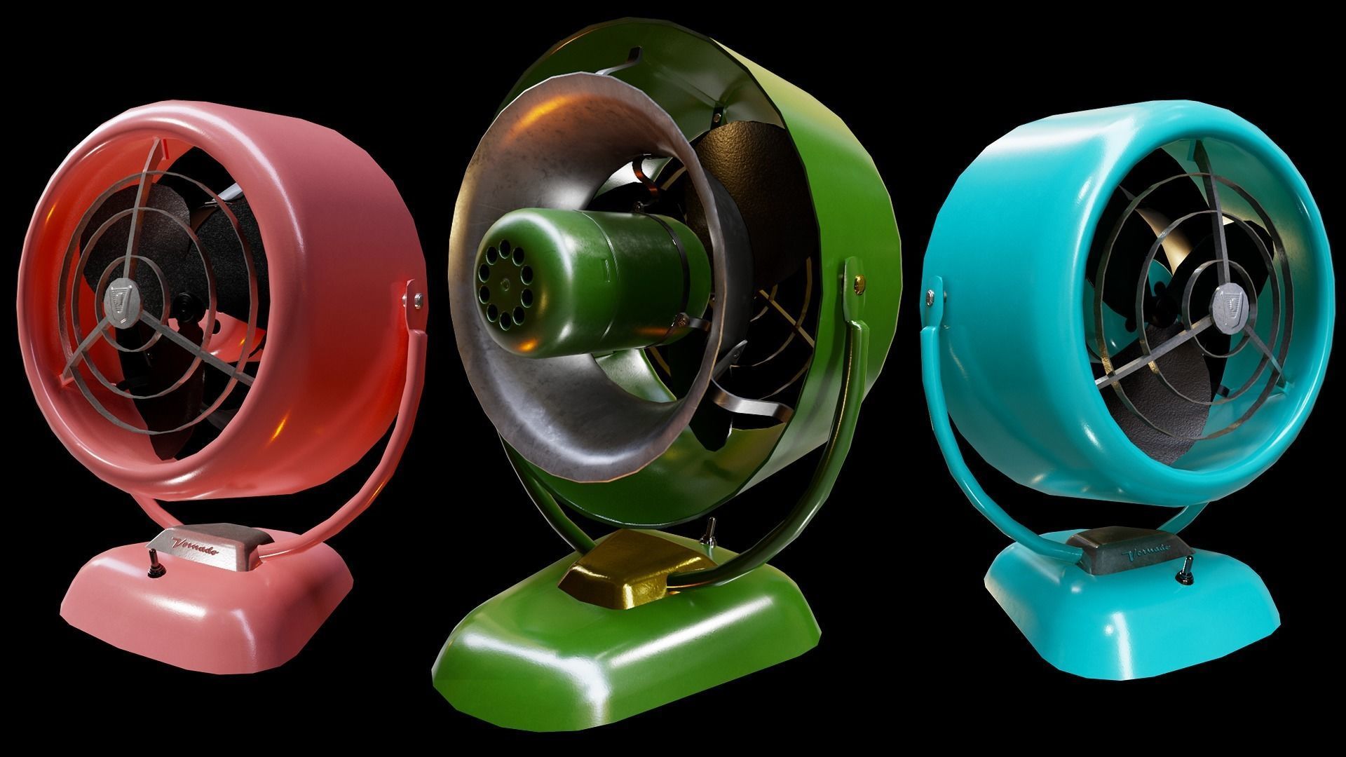 1950s Fan Low-poly 3D model_7