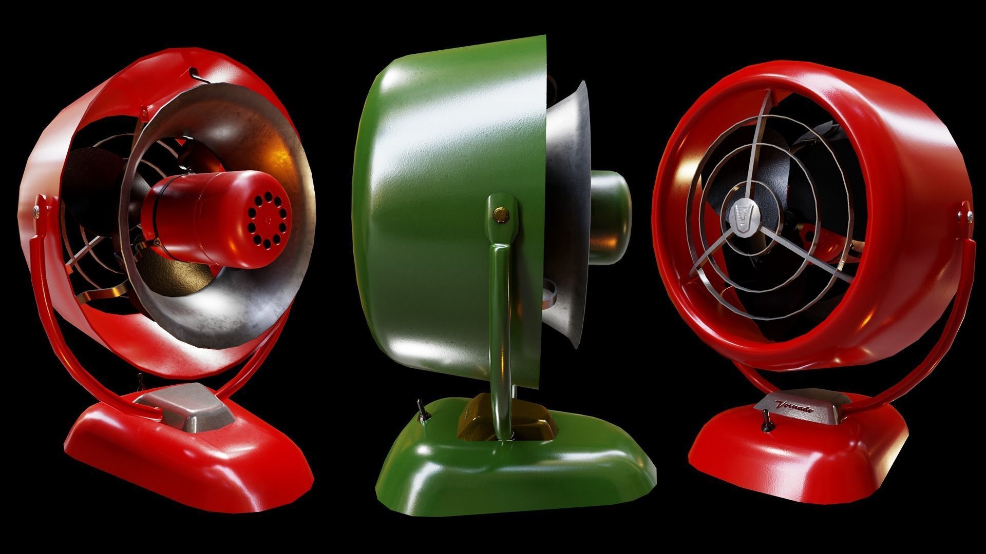 1950s Fan Low-poly 3D model_4