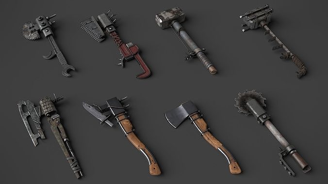 Modifiable Strike Weapons 2 3D Model Collection