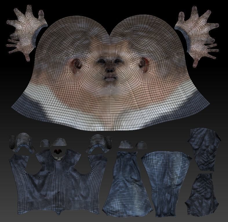 Man in sweater ready for animation 347 Low-poly 3D model_7