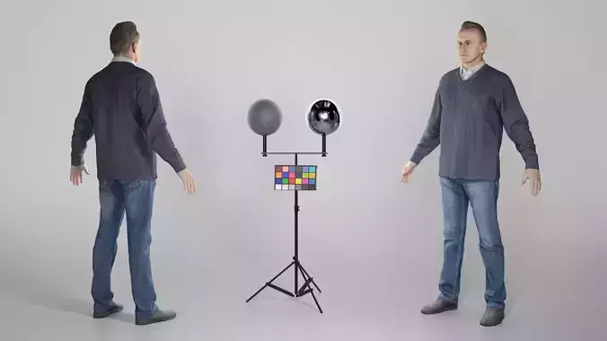 Man in sweater ready for animation 347