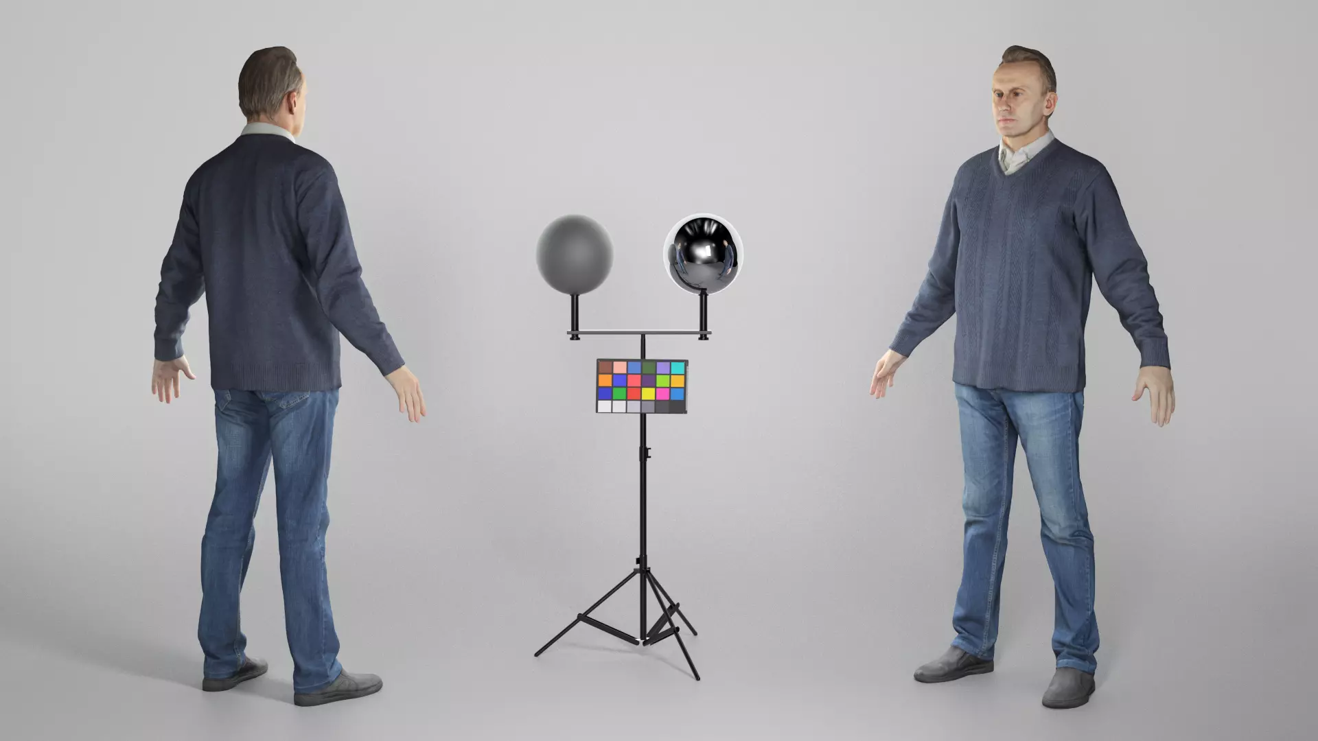 Man in sweater ready for animation 347 Low-poly 3D model_0