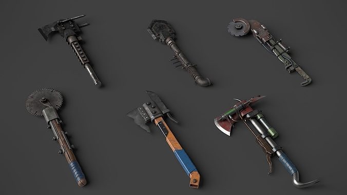 Modifiable Strike Weapons 3 3D Model Collection