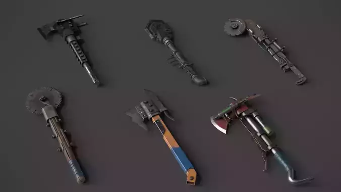 Modifiable Strike Weapons 3 3D Model Collection