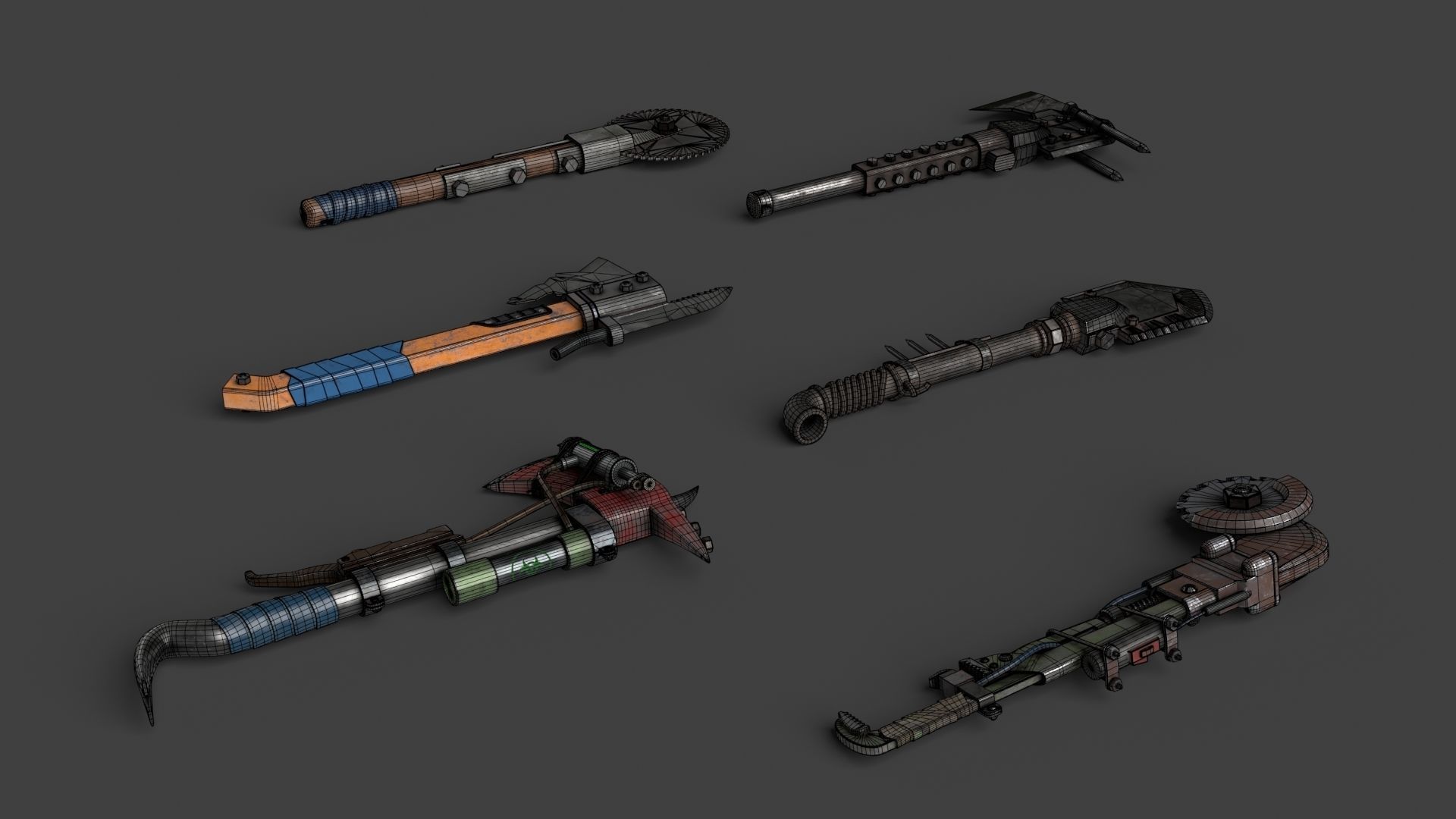 Modifiable Strike Weapons 3 3D Model Collection_3