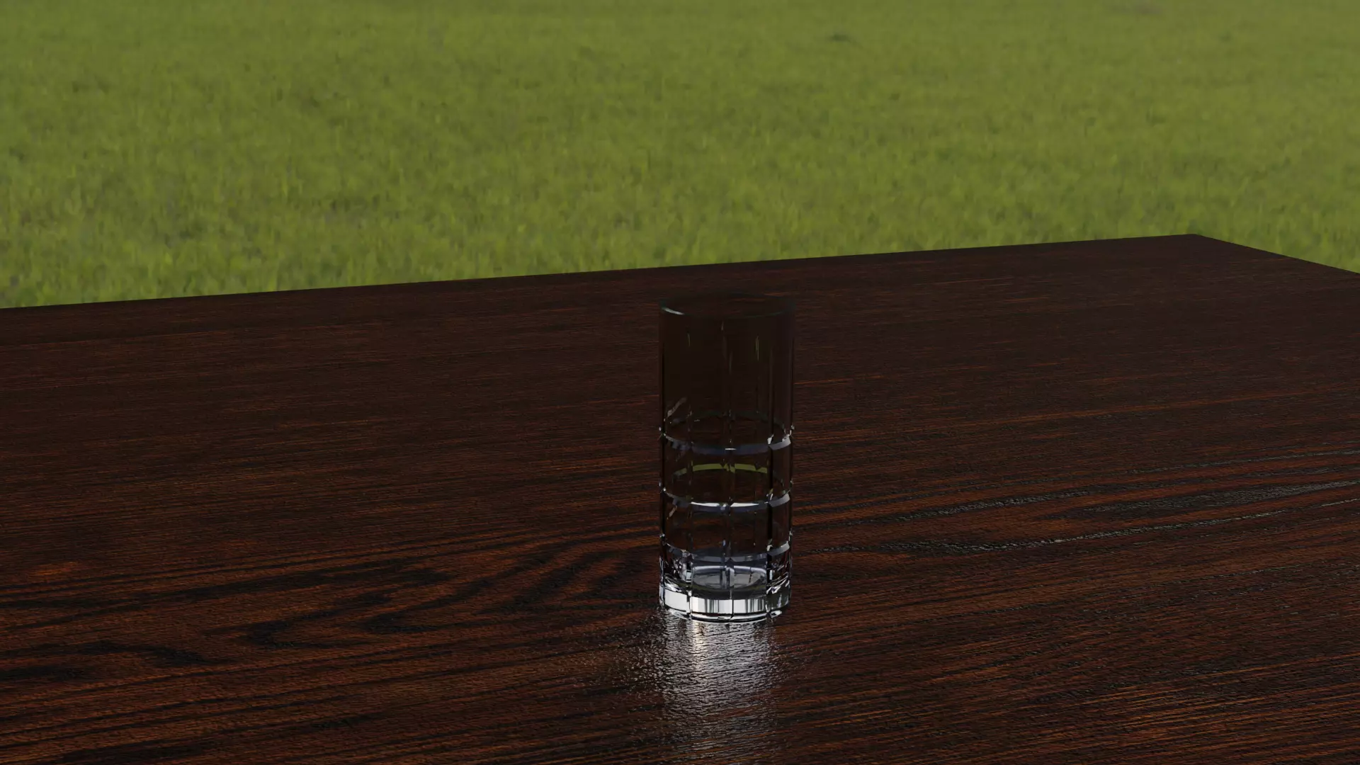 Glass 2 on wooden table Free 3D model
