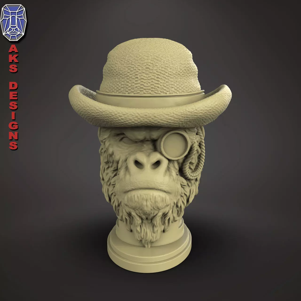Gentlemen Gorilla Penstand cum flowerpot 3D print model