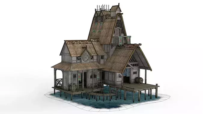 Viking Houses 3D Model Pack 7