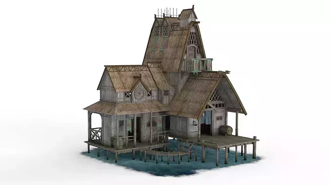 Viking Houses 3D Model Pack 6