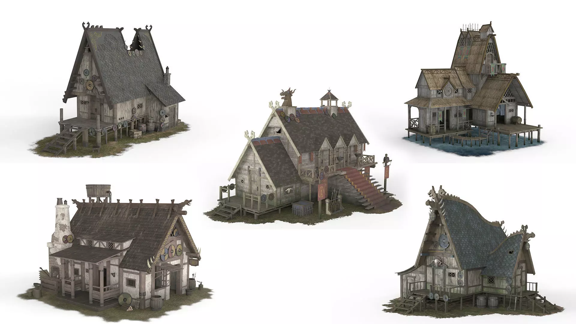 Viking Houses 3D Model Collection_0