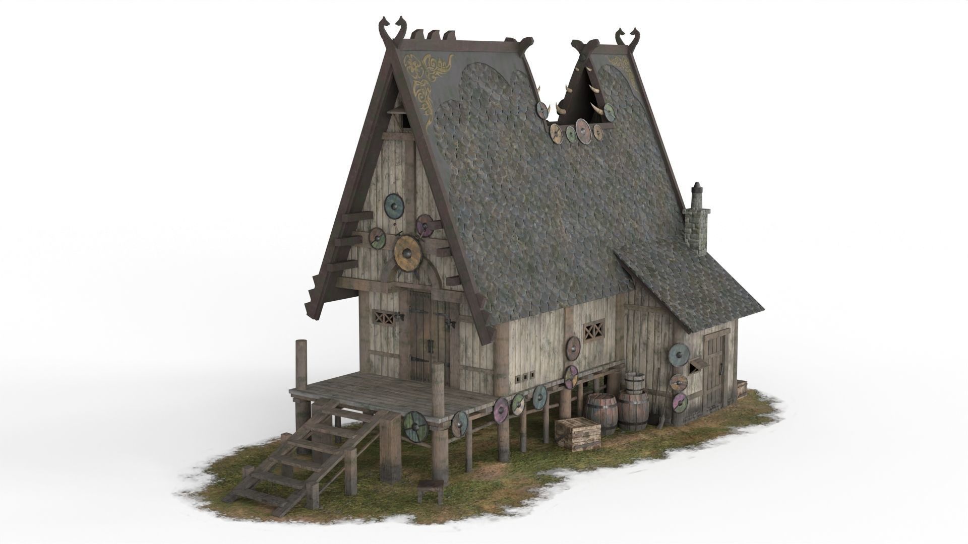 Viking Houses 3D Model Collection_3