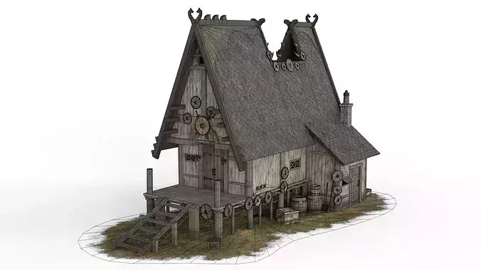 Viking Houses 3D Model Pack 5
