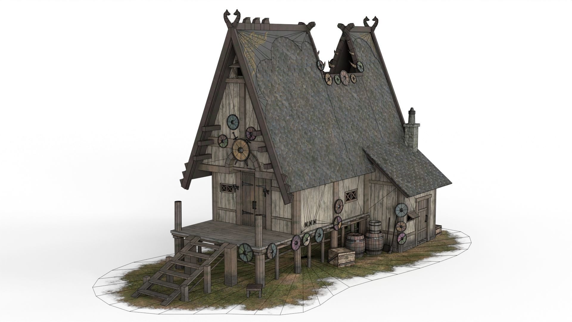 Viking Houses 3D Model Collection_4