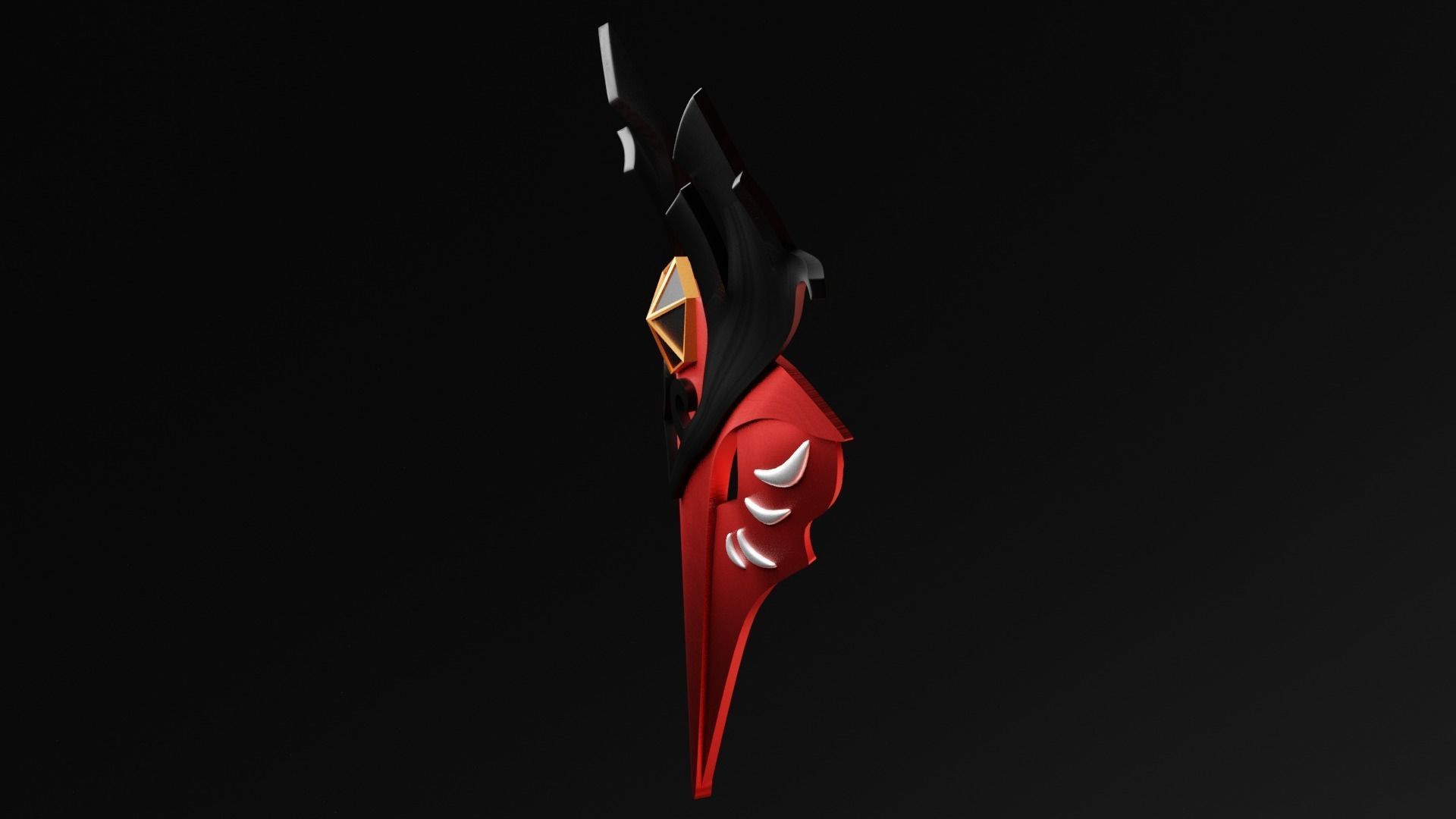Genshin Impact Kujou Sara Mask cosplay 3D print model_3
