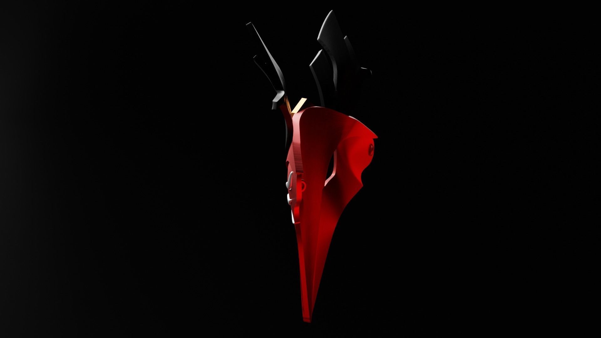 Genshin Impact Kujou Sara Mask cosplay 3D print model_4