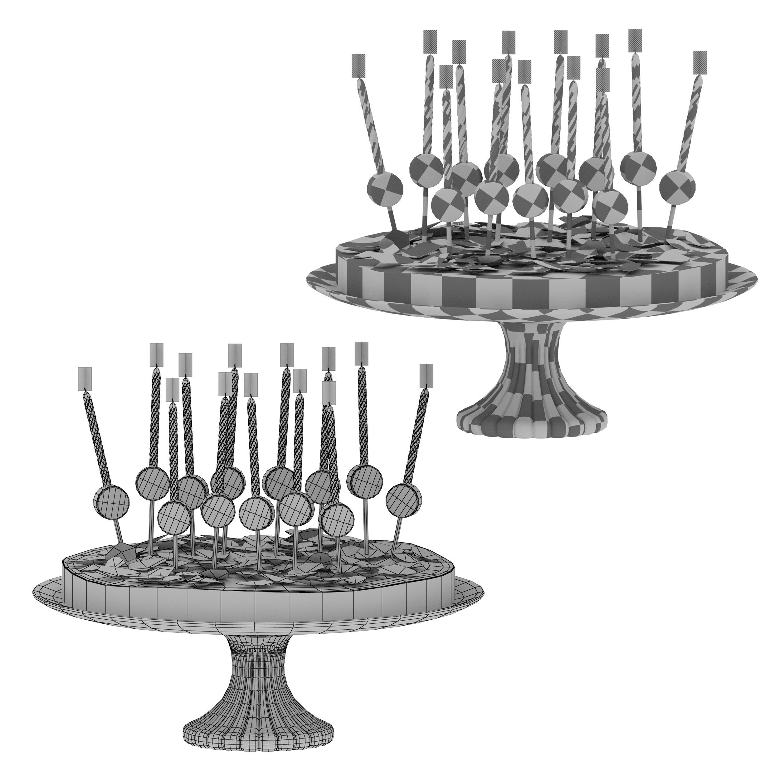 Birthday cake Happy Birthday 3D model_10