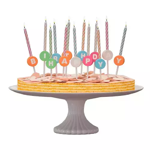 Birthday cake Happy Birthday 3D model