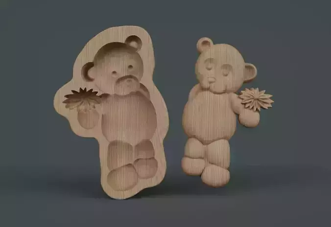 Bear Cookie Stamp 3D print model