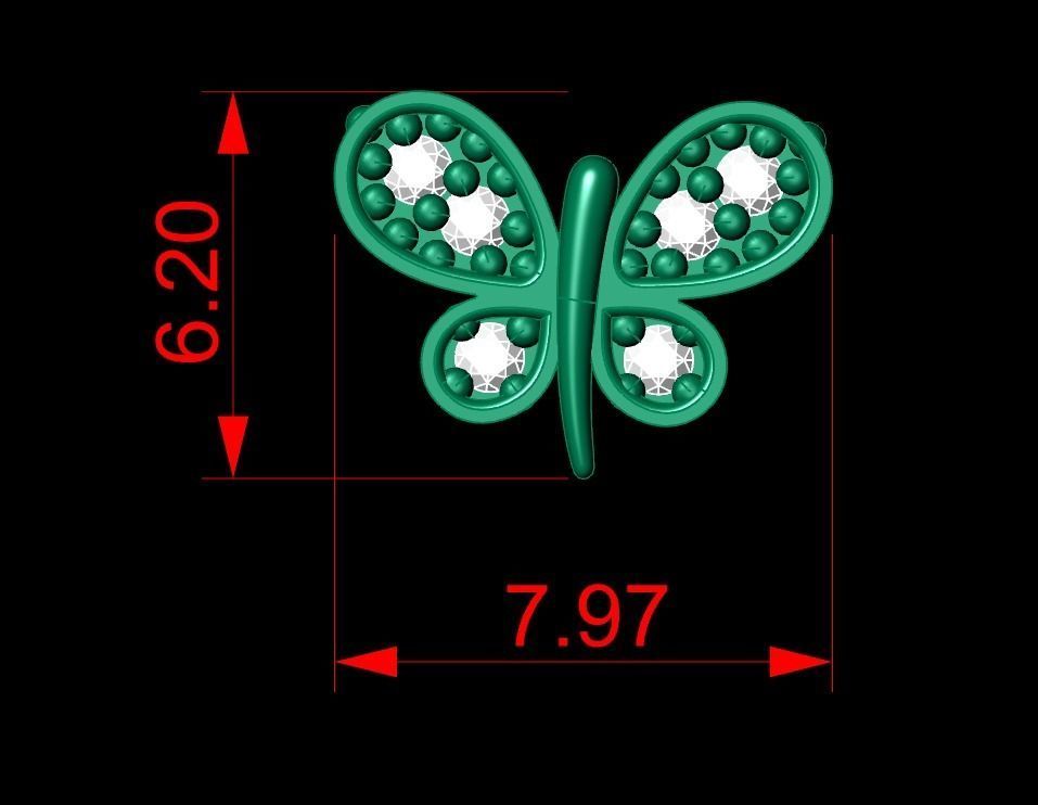 Mini Earrings v3 3D print model 3D print model_2