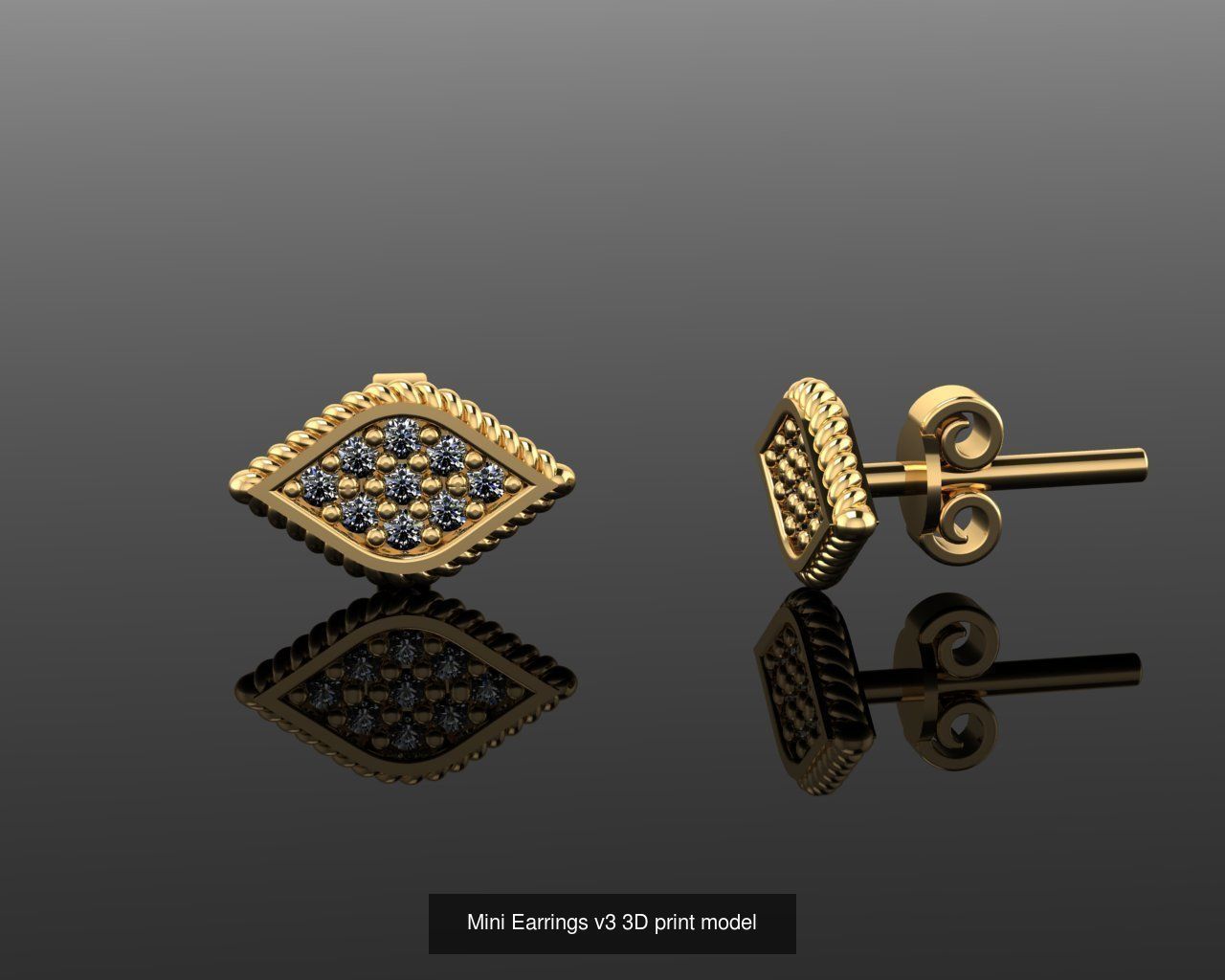 Mini Earrings v3 41 3D print model 3D Model Collection_29