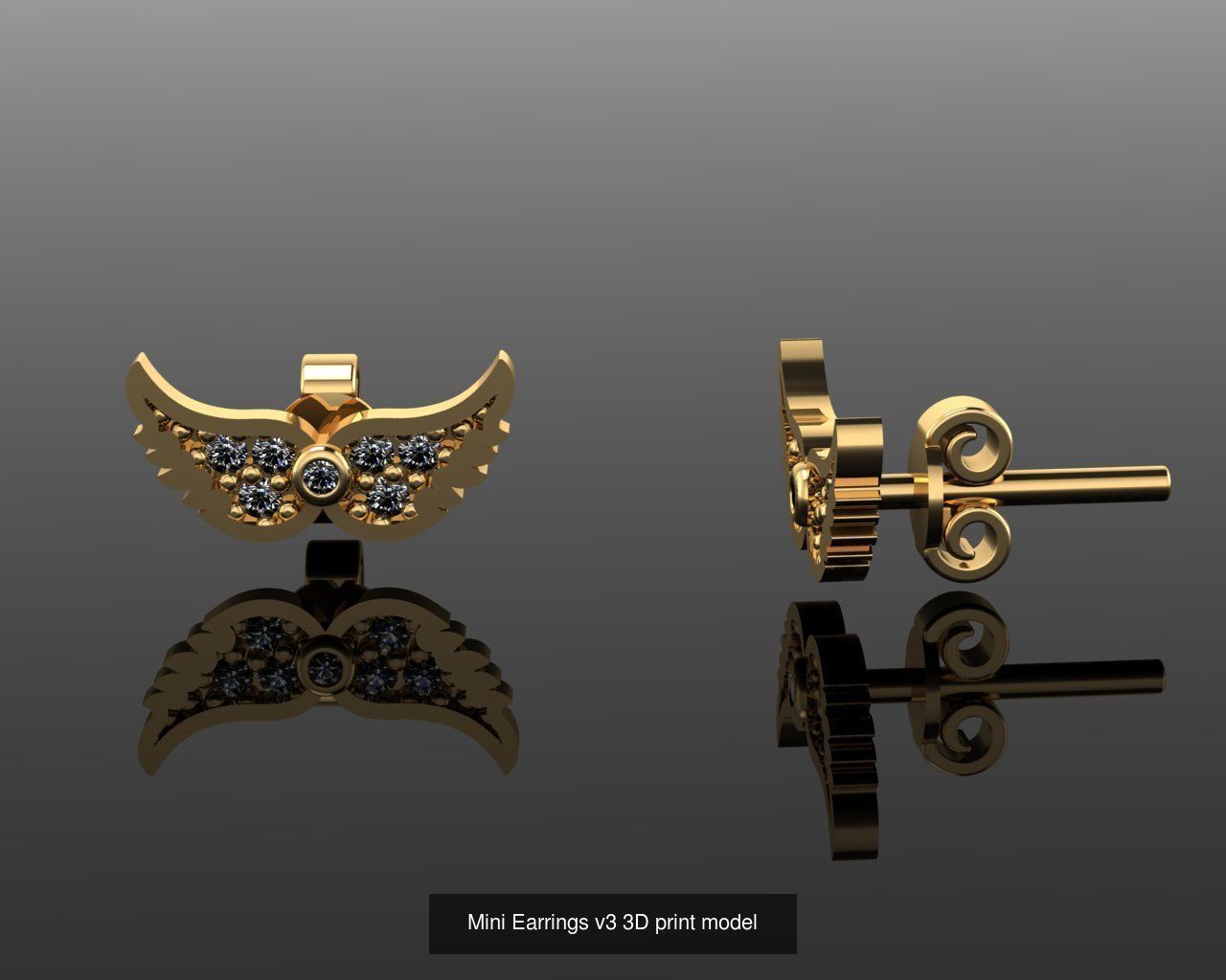 Mini Earrings v3 41 3D print model 3D Model Collection_43