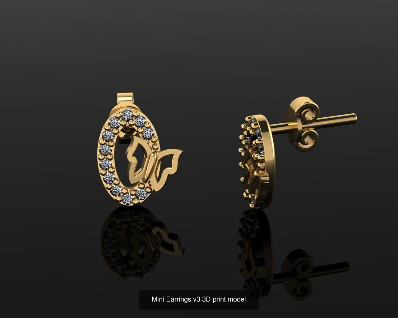 Mini Earrings v3 41 3D print model 3D Model Collection_20