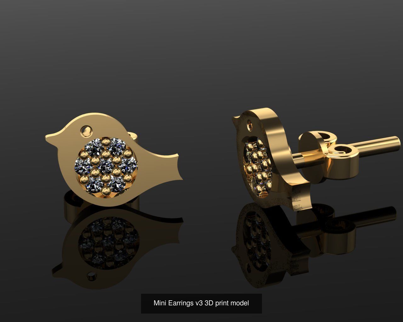 Mini Earrings v3 41 3D print model 3D Model Collection_10