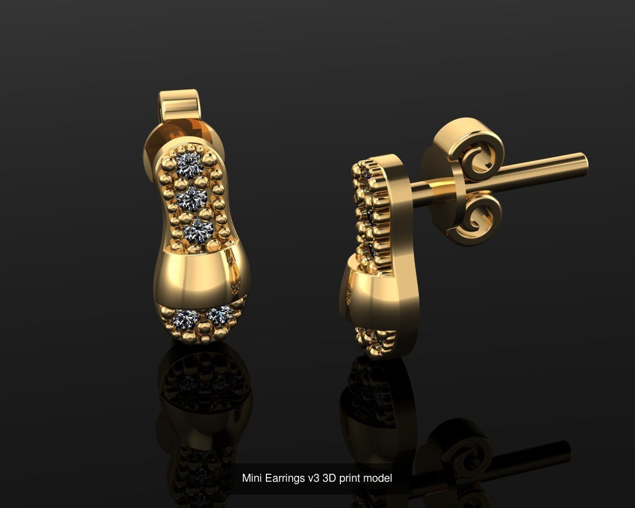 Mini Earrings v3 41 3D print model 3D Model Collection_9