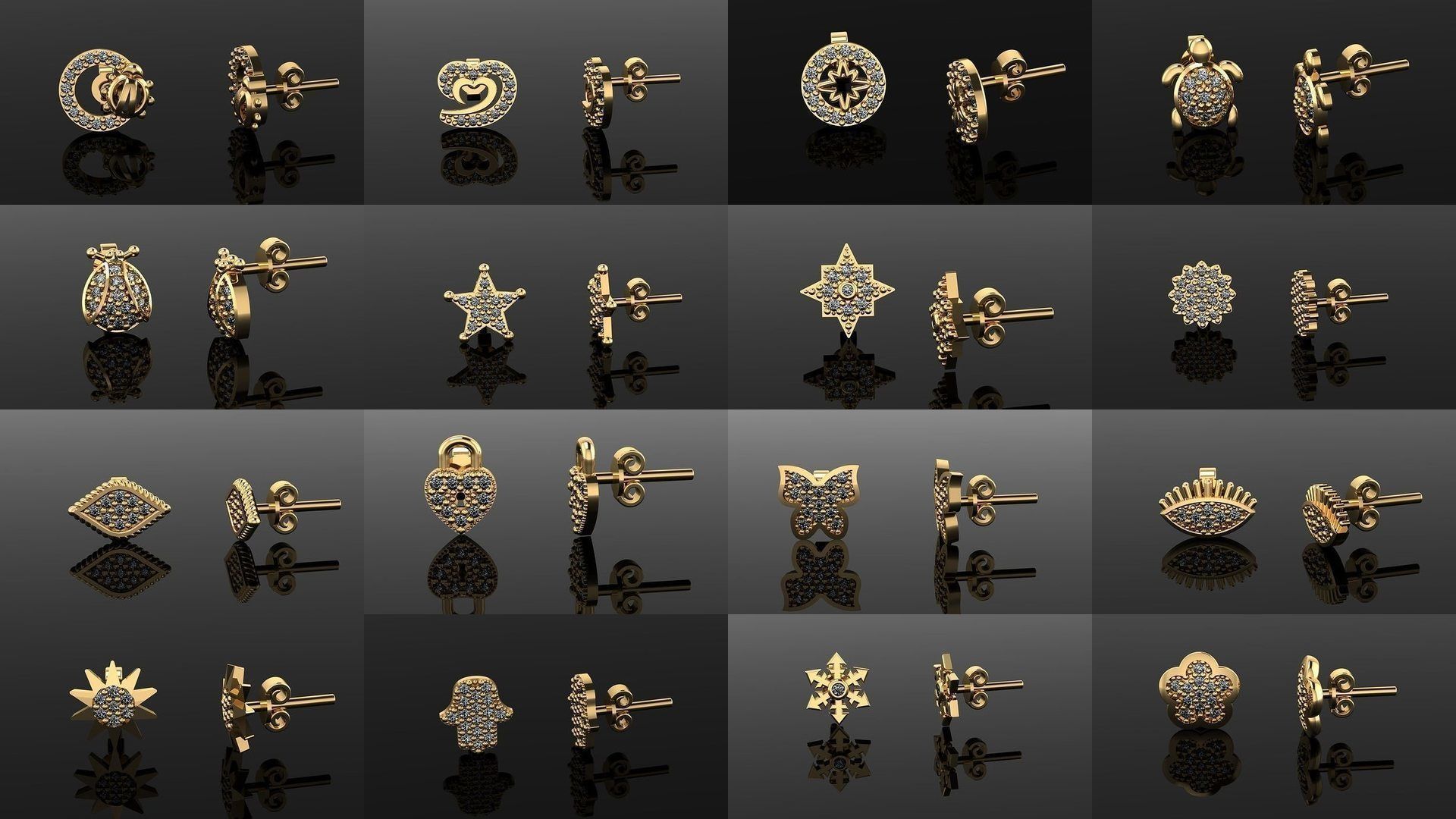 Mini Earrings v3 41 3D print model 3D Model Collection_1