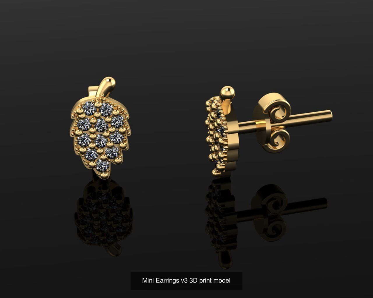 Mini Earrings v3 41 3D print model 3D Model Collection_11