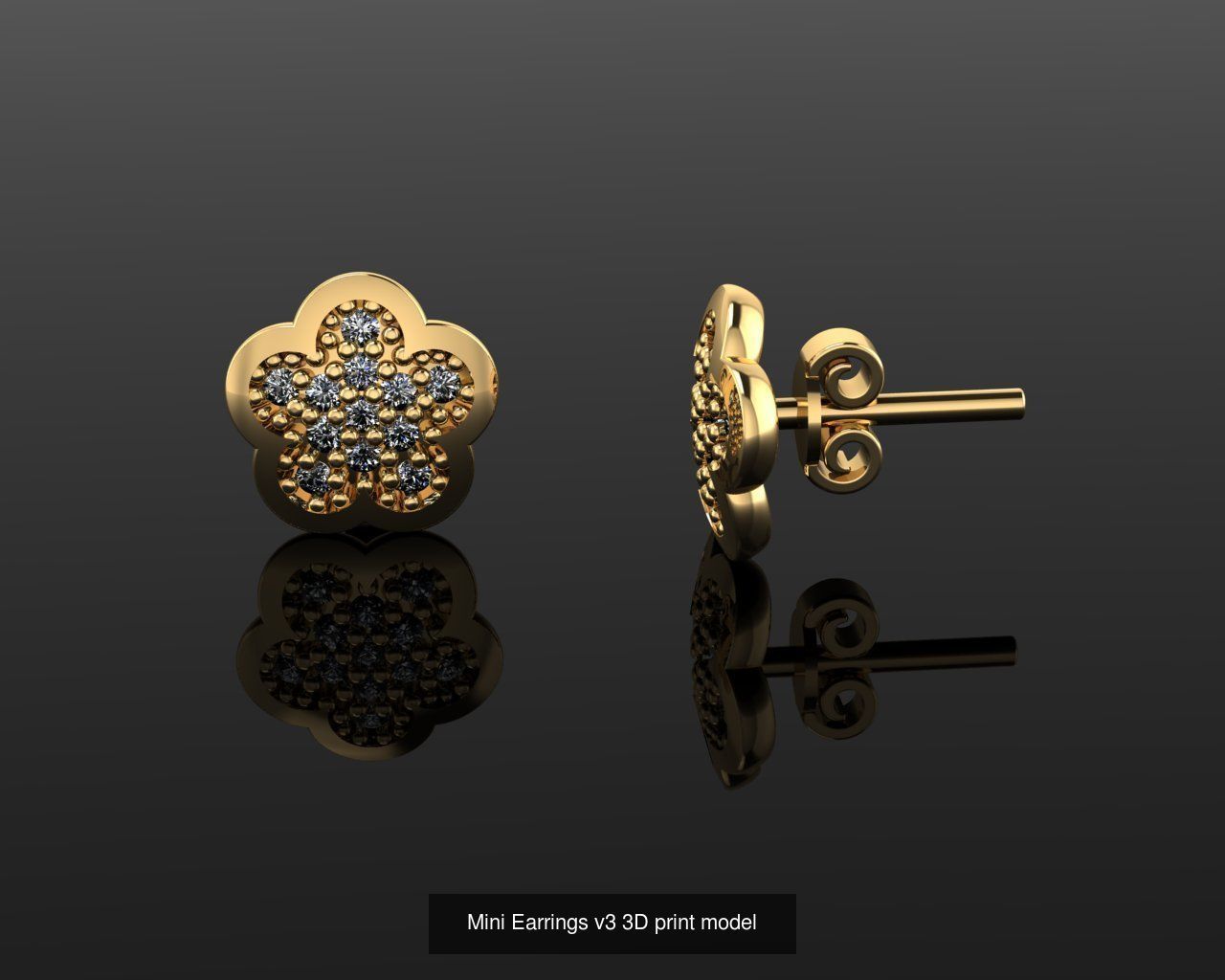 Mini Earrings v3 41 3D print model 3D Model Collection_36