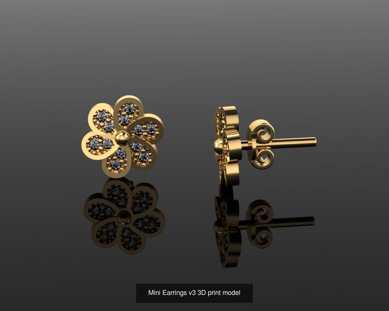 Mini Earrings v3 41 3D print model 3D Model Collection_46