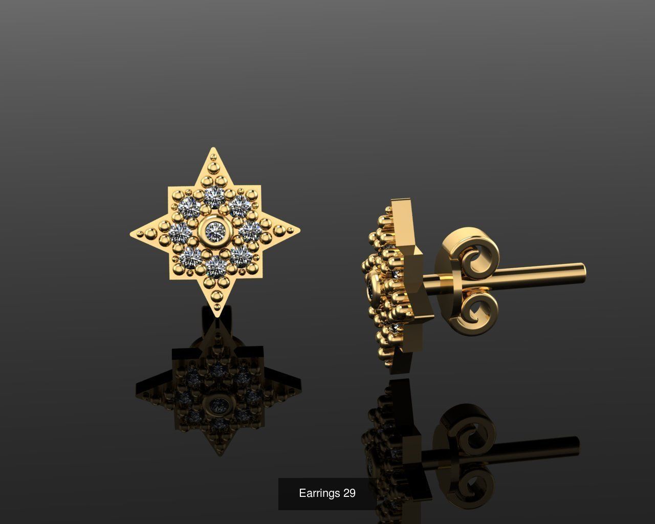 Mini Earrings v3 41 3D print model 3D Model Collection_27