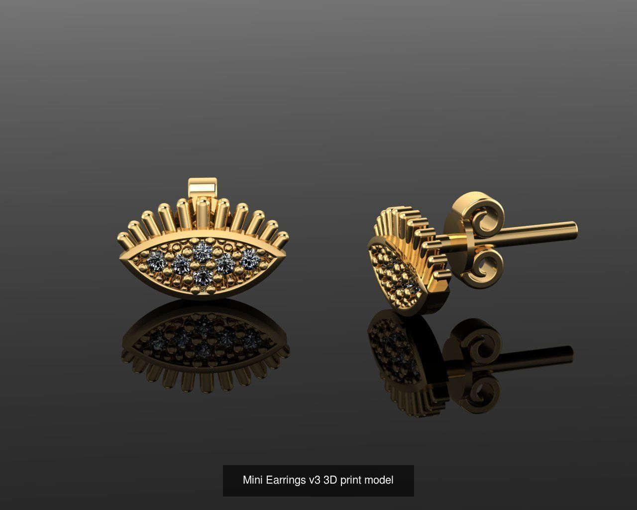 Mini Earrings v3 41 3D print model 3D Model Collection_32