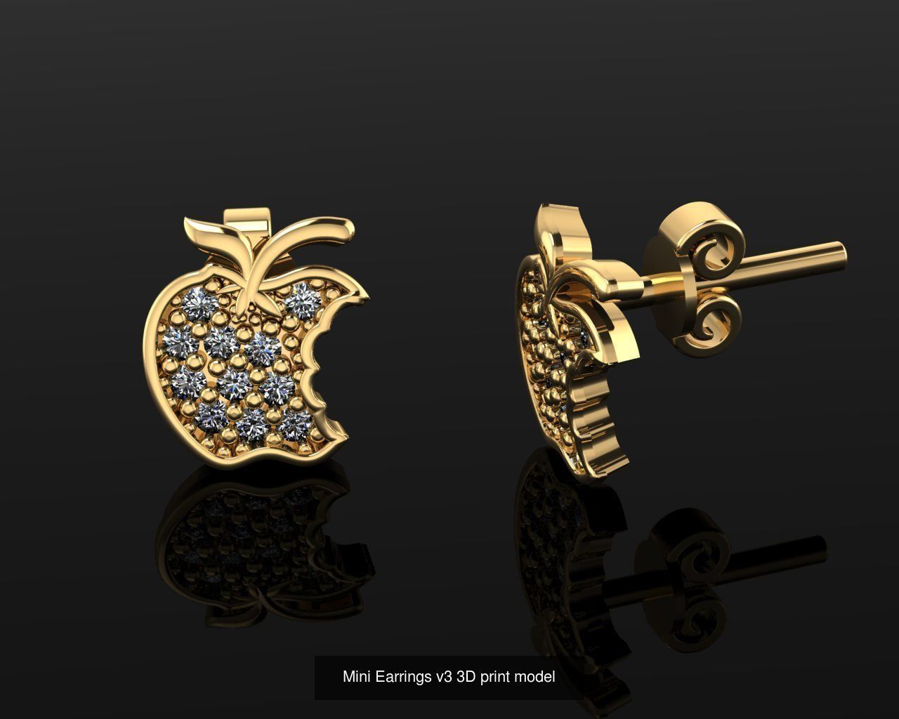 Mini Earrings v3 41 3D print model 3D Model Collection_13