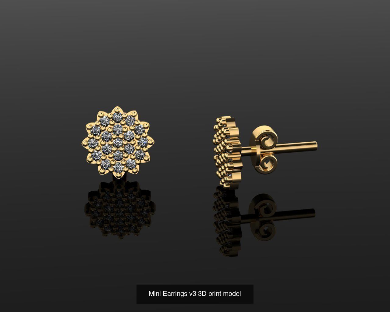 Mini Earrings v3 41 3D print model 3D Model Collection_28