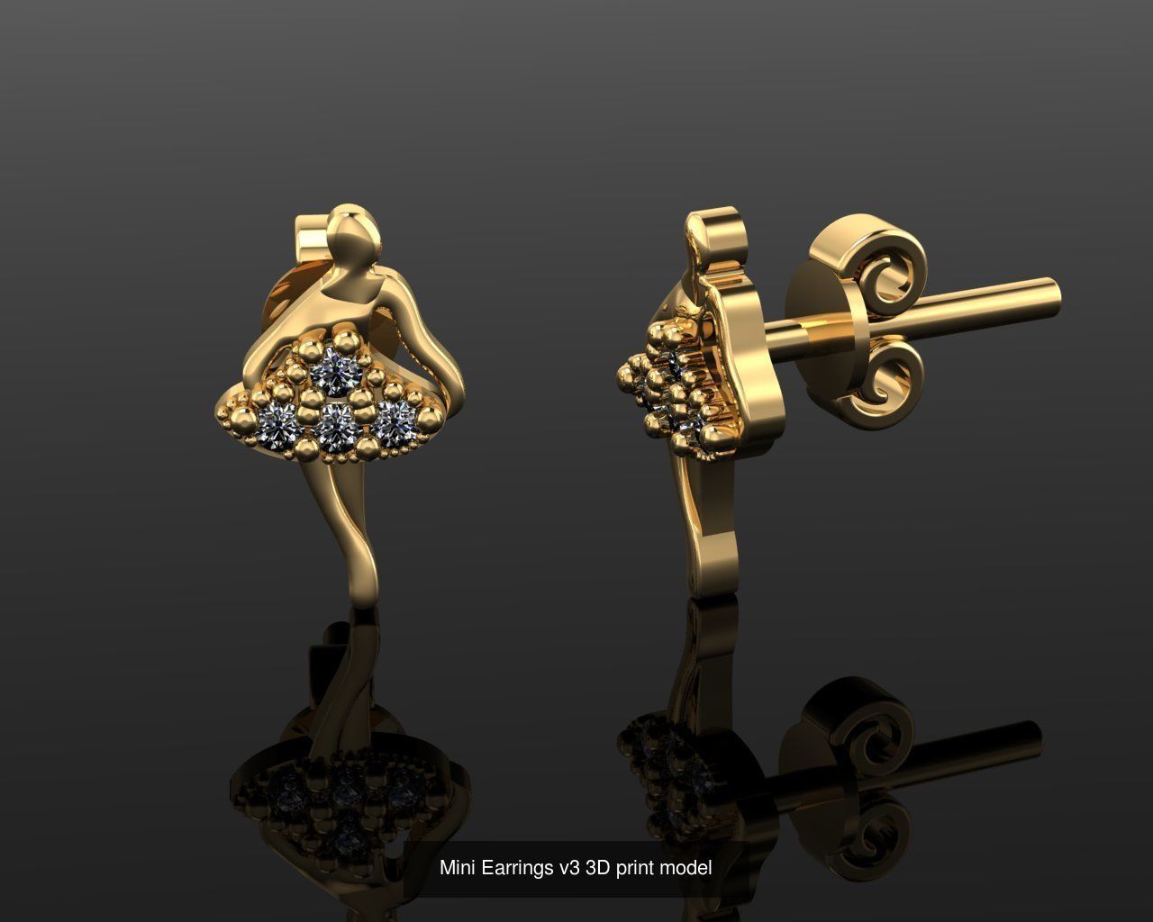 Mini Earrings v3 41 3D print model 3D Model Collection_5