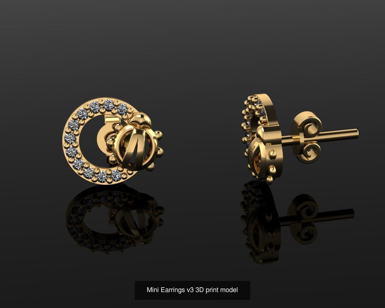 Mini Earrings v3 41 3D print model 3D Model Collection_21