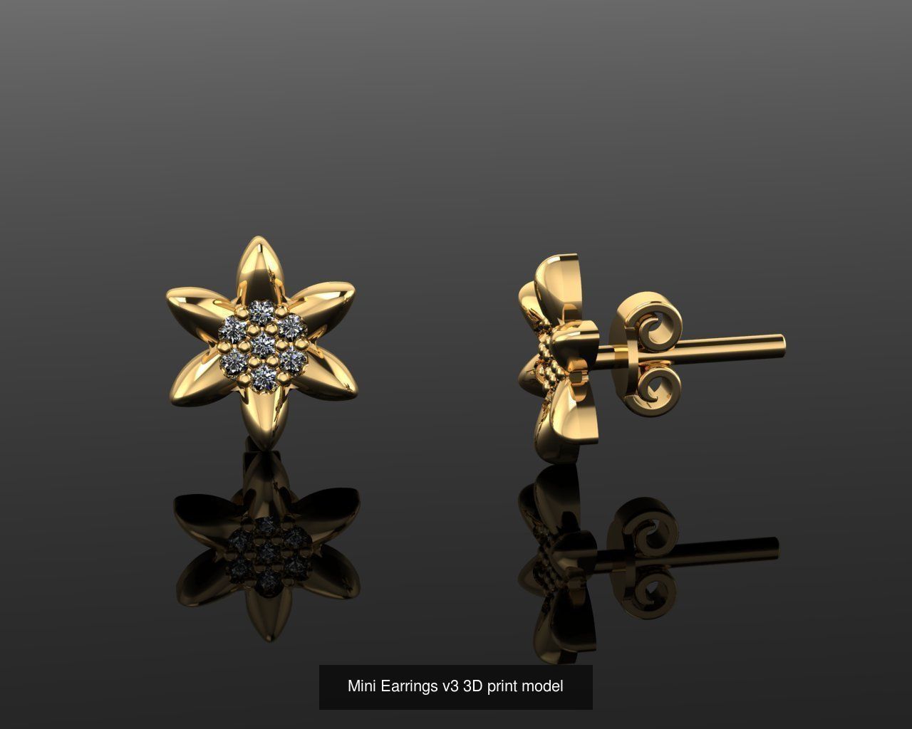 Mini Earrings v3 41 3D print model 3D Model Collection_37