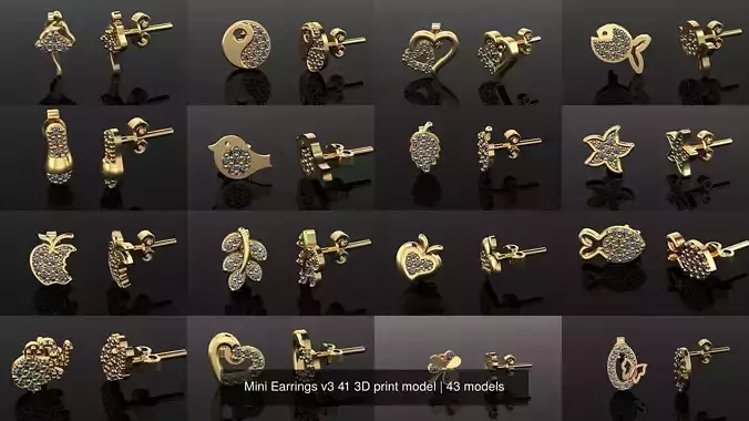 Mini Earrings v3 41 3D print model
