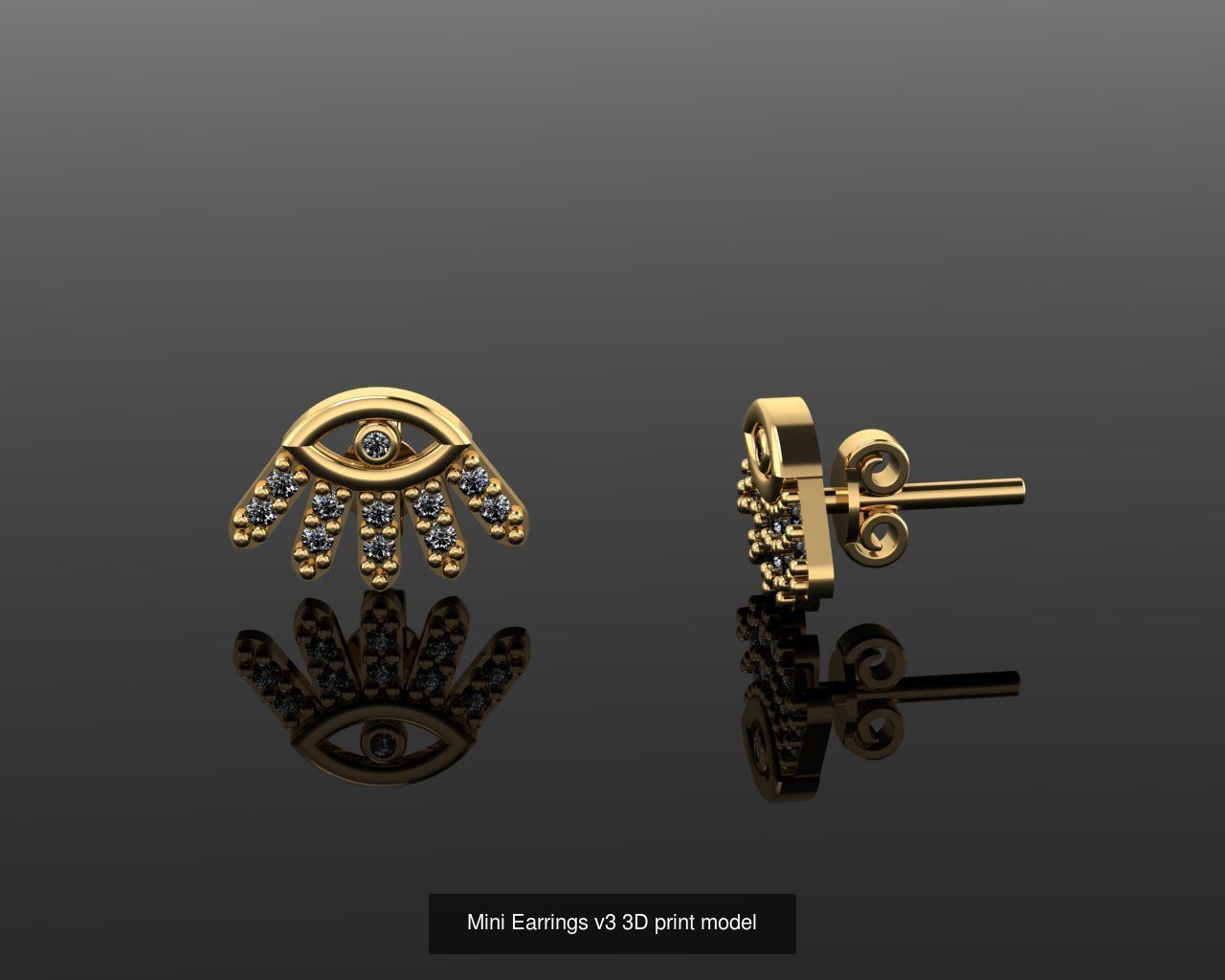 Mini Earrings v3 41 3D print model 3D Model Collection_38