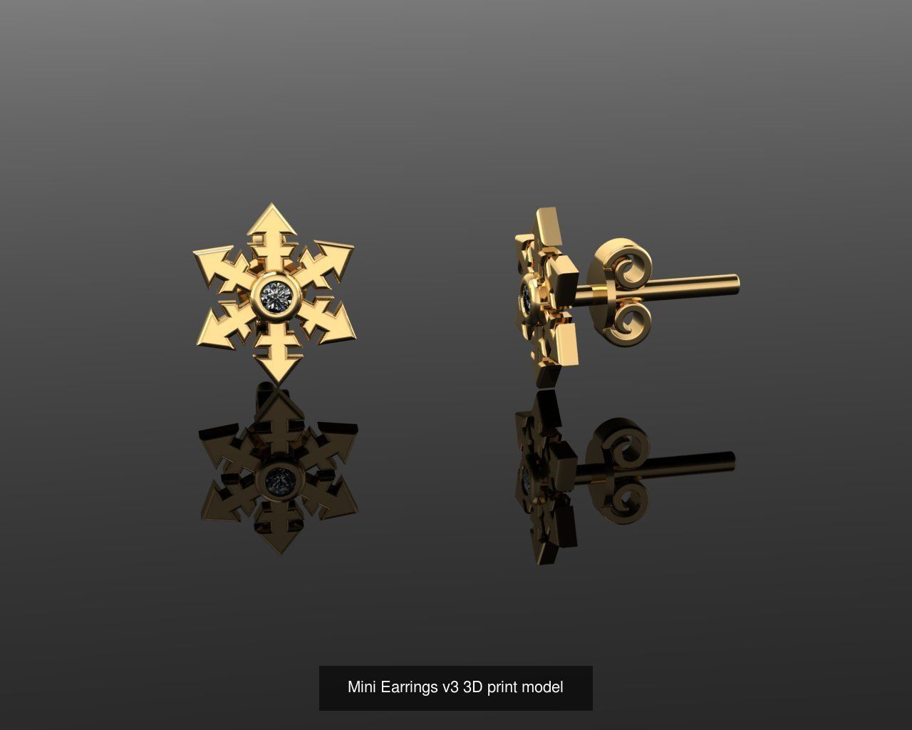 Mini Earrings v3 41 3D print model 3D Model Collection_35