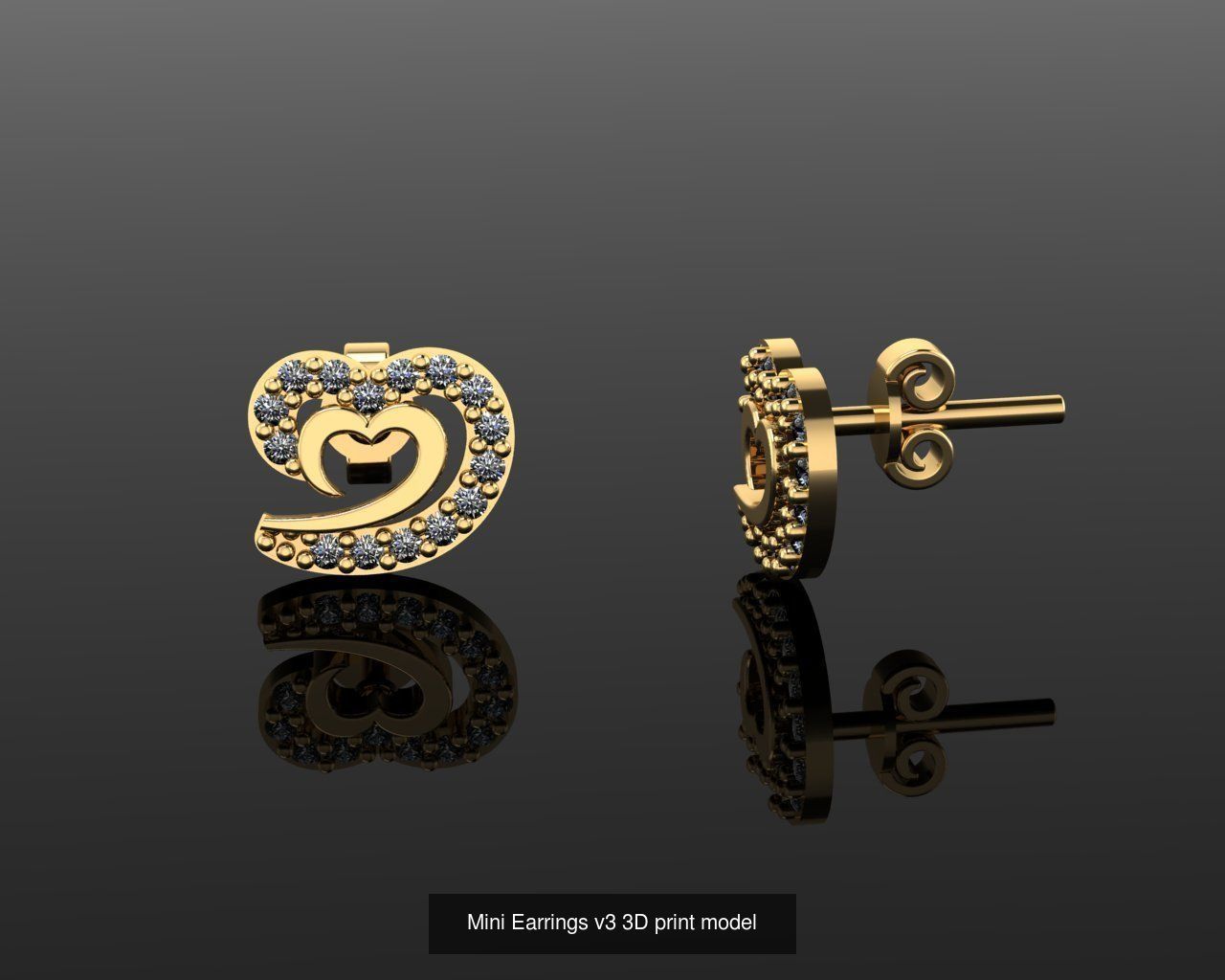 Mini Earrings v3 41 3D print model 3D Model Collection_22