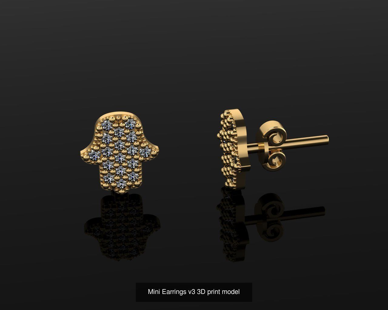 Mini Earrings v3 41 3D print model 3D Model Collection_34